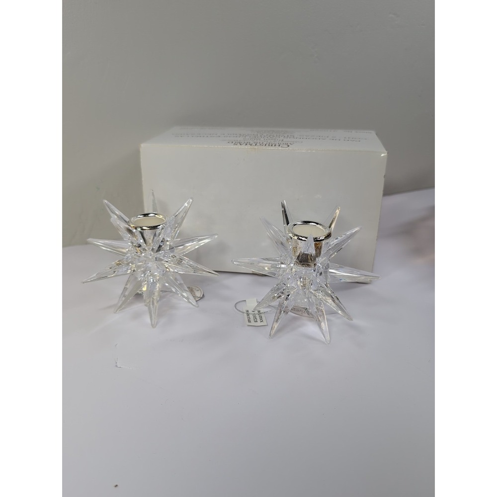 NEW Home Interiors Snowflake Tappered Candle Holders or Ornaments House Of Lloyd
